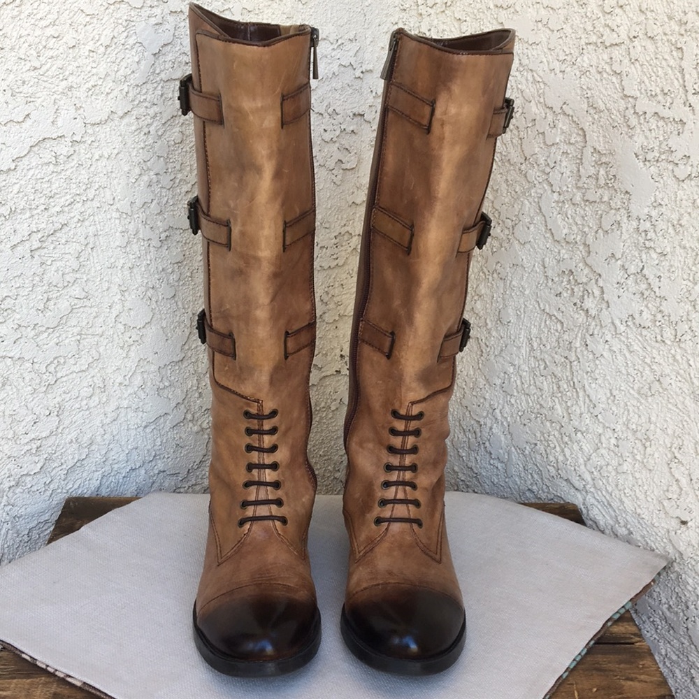 Vince Camuto Fenton Distressed Leather Boots 8.5 - Picture 2 of 16